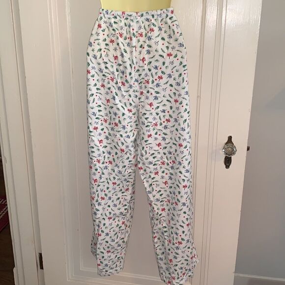 Cabernet white flannel Christmas/Holidays sleep pants - Picture 4 of 7